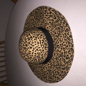 Felt Leopard Print Floppy Hat